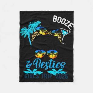 Beaches booze besties girls trip 2026 florida fleece blanket