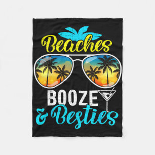 Beaches booze besties girls trip 2026 florida fleece blanket