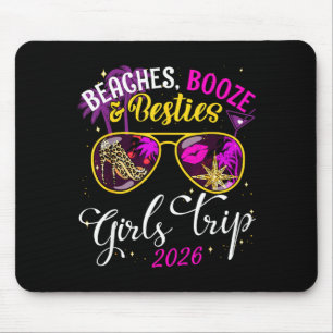 Beaches booze besties girls trip 2026 florida mouse pad
