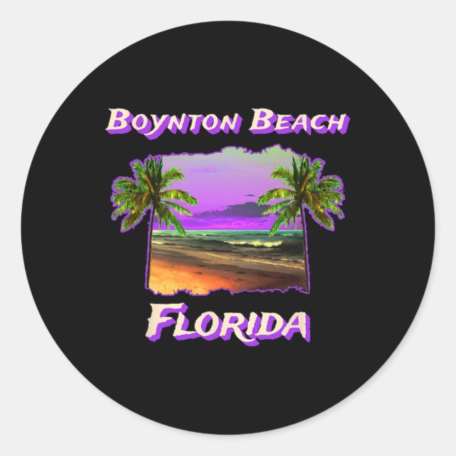 Beaches Of Boynton Beach Florida  Classic Round Sticker (Front)