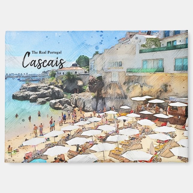 Beaches of Cascais, Portugal Postcard Magnet (Front)