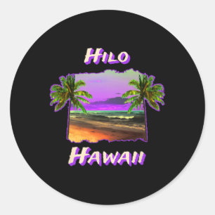 Beaches Of Hilo Hawaii Classic Round Sticker