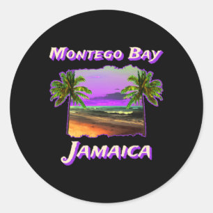 Beaches Of Montego Bay Jamaica Classic Round Sticker