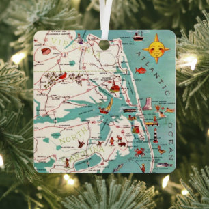 Beaches of the Outer Banks Metal Tree Decoration