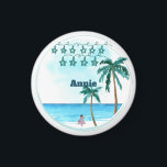 Beachfront Belle Wedding Design Magnet<br><div class="desc">Capture the essence of romance with the Beach Belle template, perfect for brides-to-be planning their beach weddings. In the design, the bride stands gracefully against the backdrop of the ocean. With its soft blue colours, Beach Belle manifests elegance and tranquillity. it is an excellent design to use for beach theme...</div>