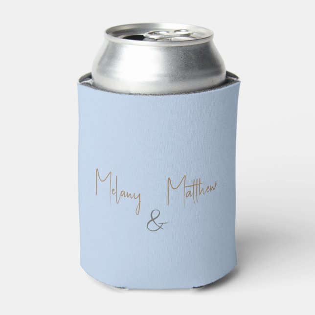 Beachfront Ocean Seaside Wedding Can Cooler (Can Front)