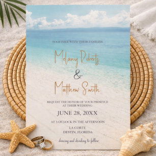 Beachfront Ocean Seaside Wedding Invitation
