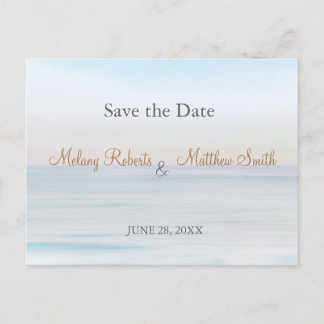 Beachfront Ocean Seaside Wedding Save the Date Announcement Postcard