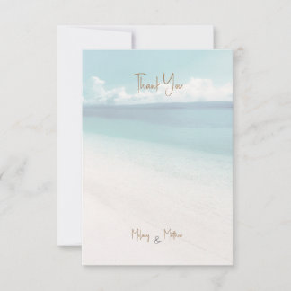 Beachfront Ocean Seaside Wedding Thank You Card