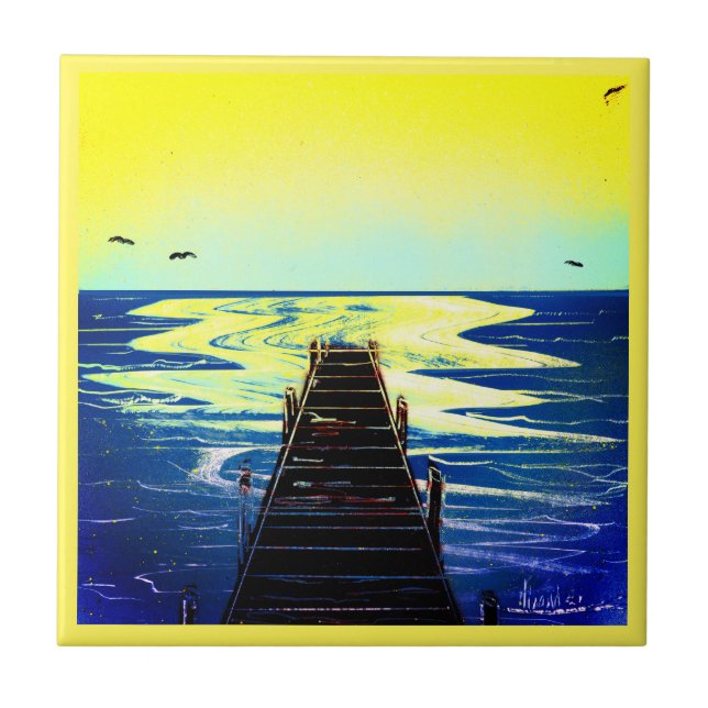 Beachfront Paradise Ceramic Tile (Front)