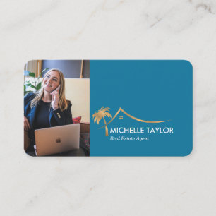 Beachfront Property Real Estate Realtor Photo QR Business Card