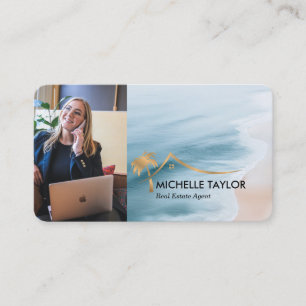 Beachfront Property Real Estate Realtor Photo QR Business Card