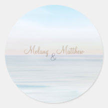 Beachfront Seaside Beach Theme Wedding Sticker