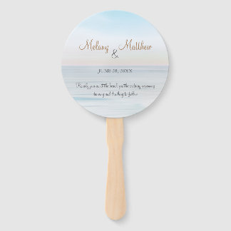 Beachfront Seaside Beach Theme Wedding Sticker Hand Fan