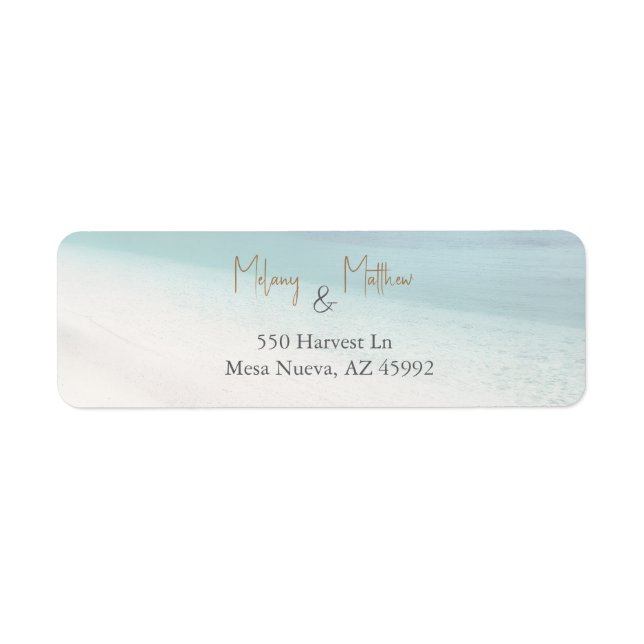 Beachfront Seaside Wedding Return Address Label (Front)