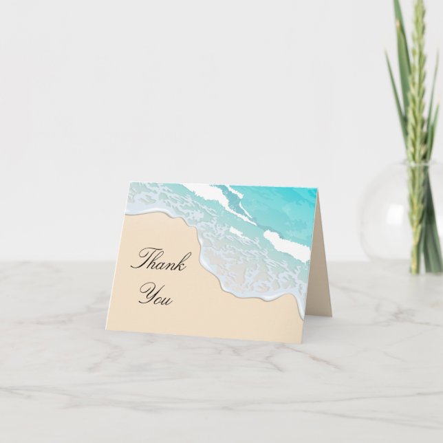 Beachfront Tabletop Welcome Appreciation Note Thank You Card (Front)