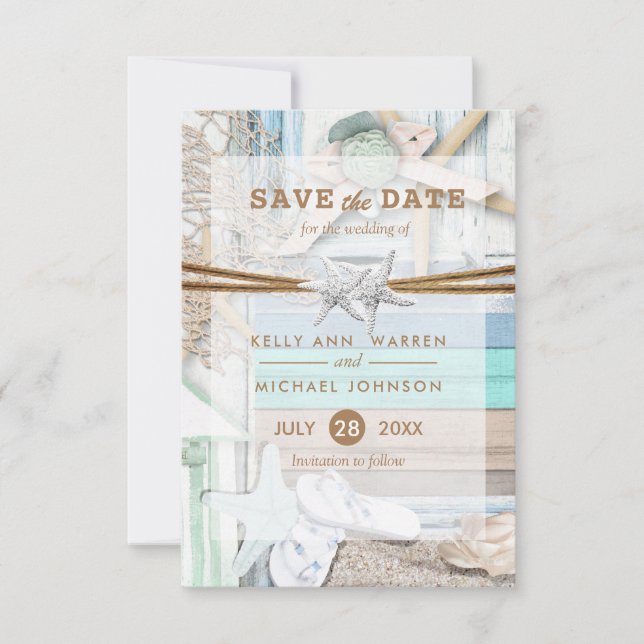 Beachfront Wedding - Save the Date (Front)