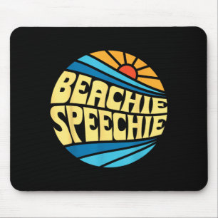 Beachie Speechie Speech Therapy Beach Retro Summer Mouse Pad