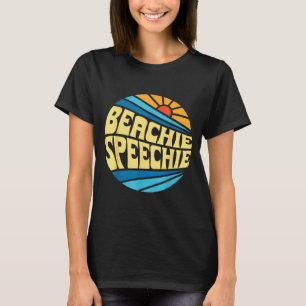 Beachie Speechie Speech Therapy Beach Retro Summer T-Shirt