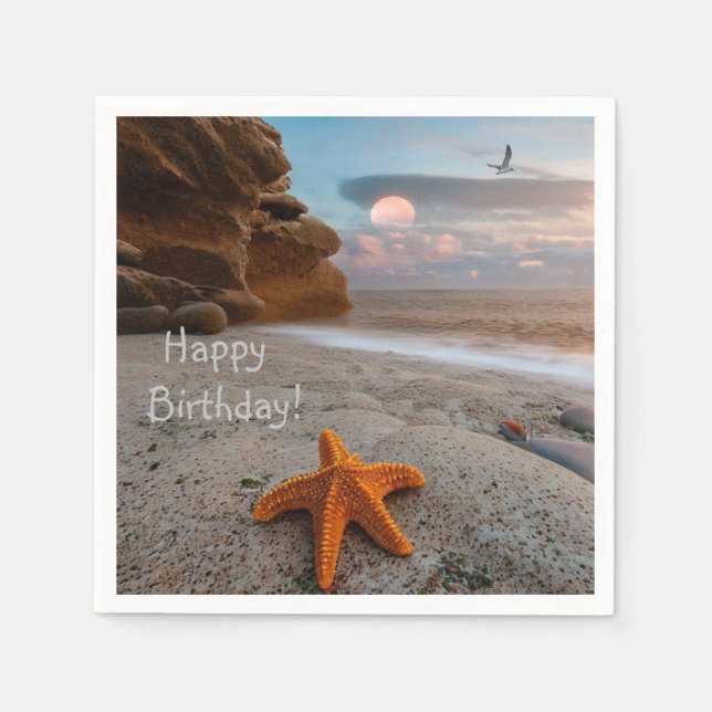 Beachlife Birthday Paper Napkins (Front)