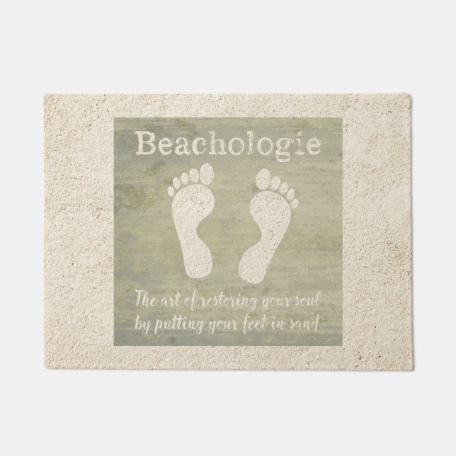 Beachologie Restoring Your Soul Footprint Door Mat (Front)