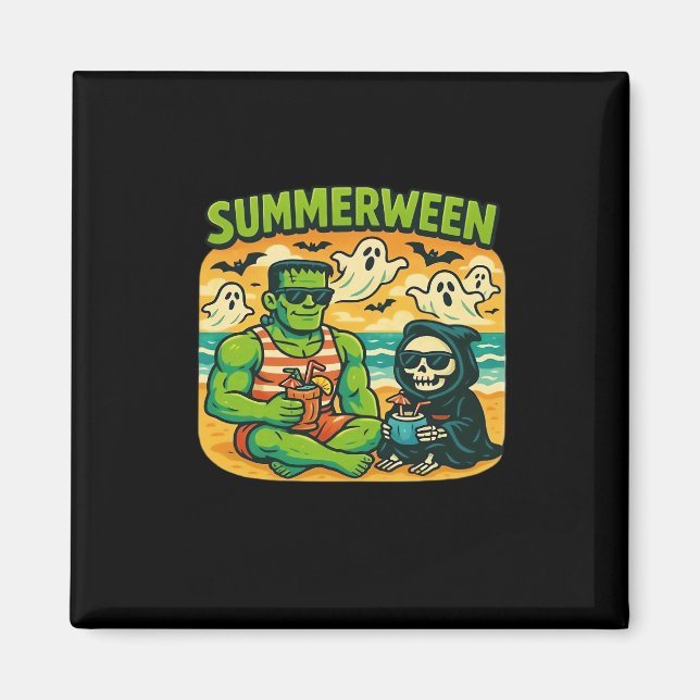 Beachside Boogeymen - Retro Summerween Vibes Class Magnet (Front)