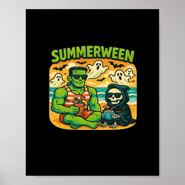 Beachside Boogeymen - Retro Summerween Vibes Class Poster (Front)