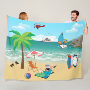Beachside Fun Fleece Blanket