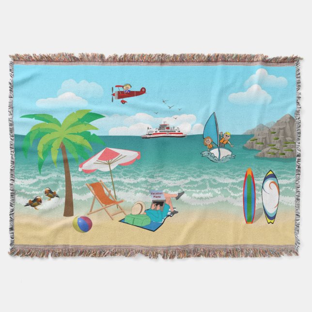 Beachside Fun Throw Blanket (Front)
