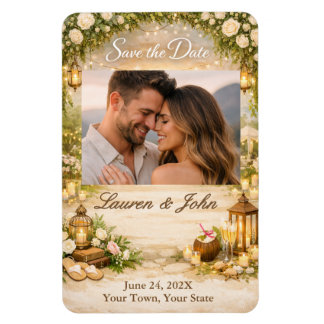 Beachside Garde Photo Save The Date Wedding Magnet
