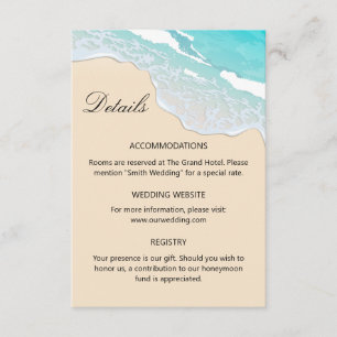 Beachside Tropical Celebration Guest Information Enclosure Card