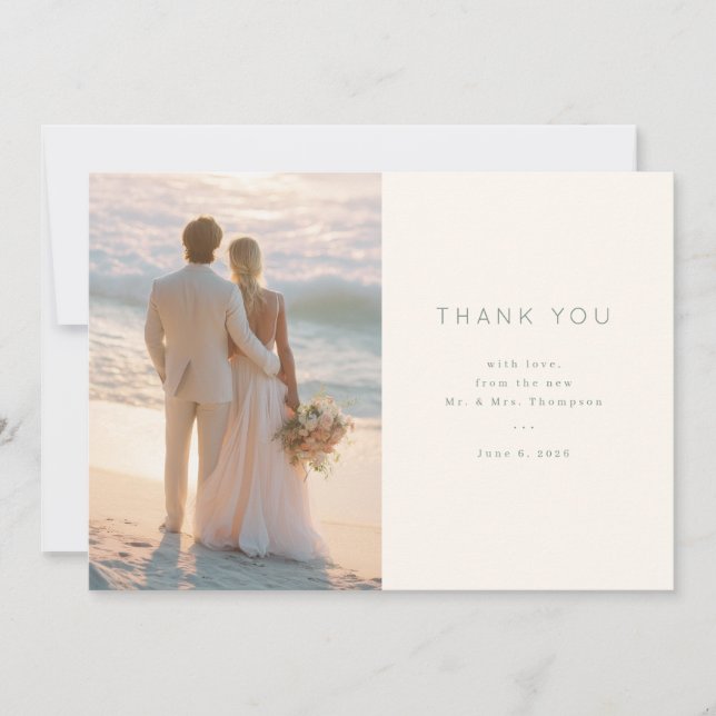 Beachside Wedding Thank You Card (Front)