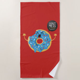 Beachtowel Boys Funny Doughnut Mess With Me Beach Towel