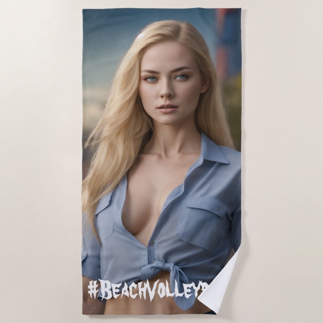 #BeachVolleyball Beach Towel (Front)