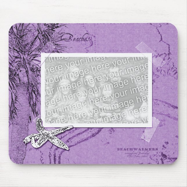 Beachwalker Collage - Starfish purple Mouse Pad (Front)