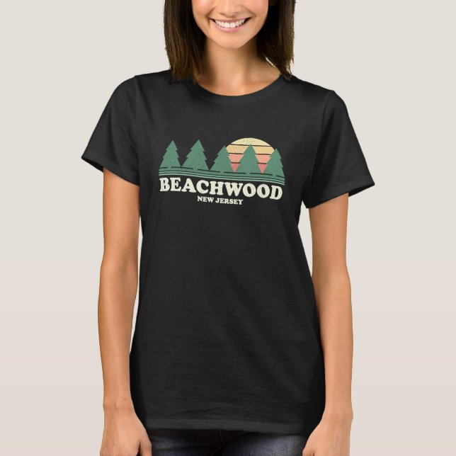 Beachwood NJ Vintage Throwback Retro 70s T-Shirt (Front)