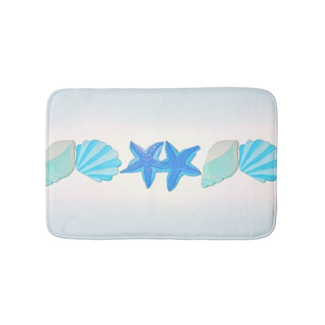 Beachy, artful starfish  bath mat (Front)