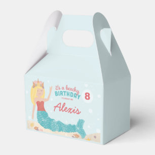 Beachy Birthday Mermaid Favour Box Peach Teal