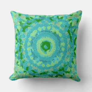 Beachy Blue and Green Clay Art 6096 Cushion