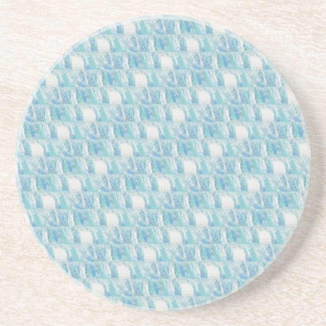 Beachy Blue Checks Coaster (Front)