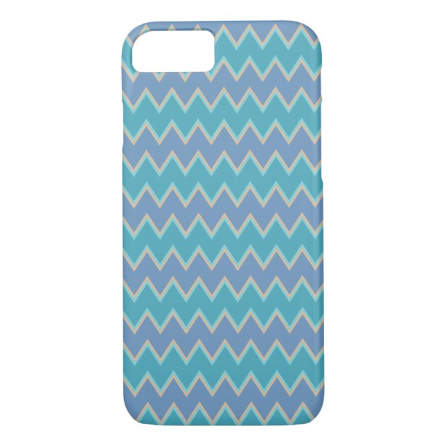Beachy Blue Chevron Case-Mate iPhone Case (Back)