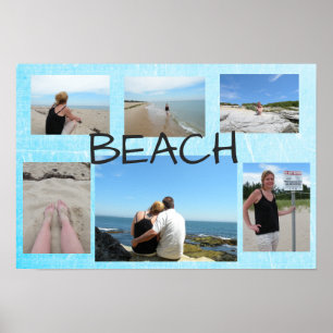 Beachy Blue Multi Picture Personalised Poster