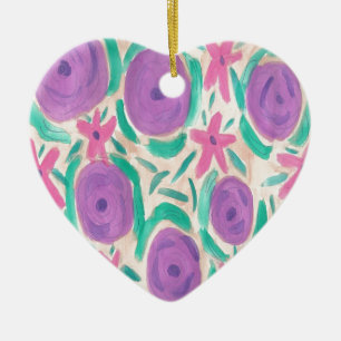 Beachy Boho Print Ceramic Tree Decoration