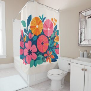 beachy boho retro cutie shower curtain