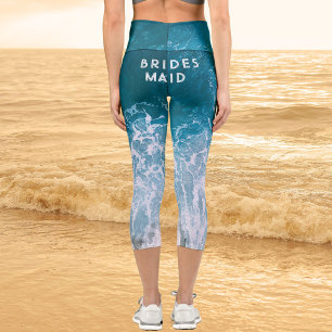 Beachy Bridesmaid capri leggings - back print