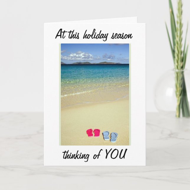 BEACHY CHRISTMAS/SUNNY NEW YEAR WISHES TO YOU HOLIDAY CARD (Front)