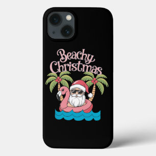 Beachy Christmas Tropical Vacation Santa Beach  iPhone 13 Case