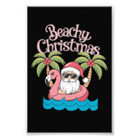 Beachy Christmas Tropical Vacation Santa Beach