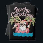 Beachy Christmas Tropical Vacation Santa Beach  Wrapping Paper Sheet<br><div class="desc">Beachy ChristmasTropical Vacation Santa Beach Lover Gift</div>