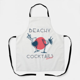 Beachy Cocktails Cheers Party Art Apron